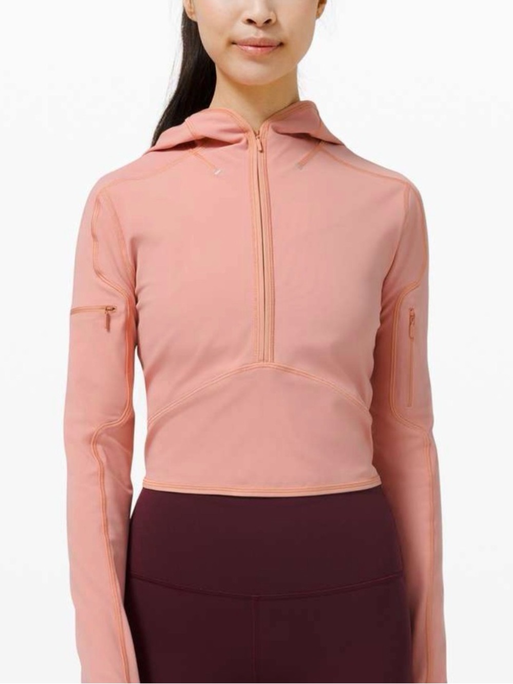 lululemon athletica Break a Trail 1/2 zip Performance Hoodie in pastel pink 2